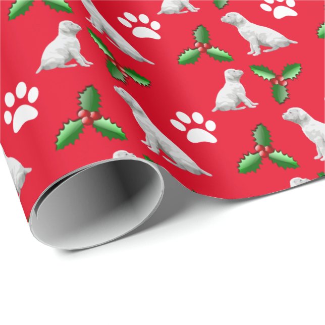 Papier Cadeau Papier d'enveloppement de Noël pour chien de boxe  (Coin rond)
