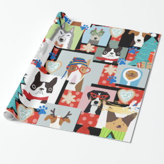 Papier Cadeau Papier d'enveloppement de Noël pour chien moderne