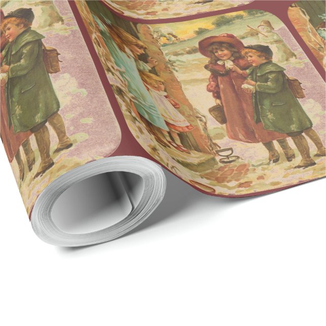 Papier Cadeau Papier d'enveloppement de Noël pour enfants victor (Coin rond)