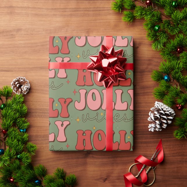 Papier Cadeau Papier d'enveloppement de Noël rétro (Cadeau de vacances)