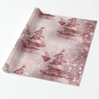 Papier Cadeau Papier d'enveloppement de Noël rose