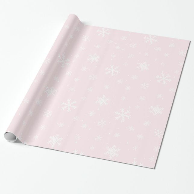 Papier Cadeau Papier d'enveloppement de Noël rose (Déroulé)