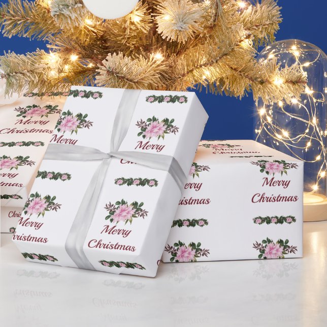 Papier Cadeau Papier d'enveloppement de Noël rose Magnolia (Vacances)