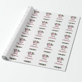 Papier Cadeau Papier d'enveloppement de Noël rose Magnolia