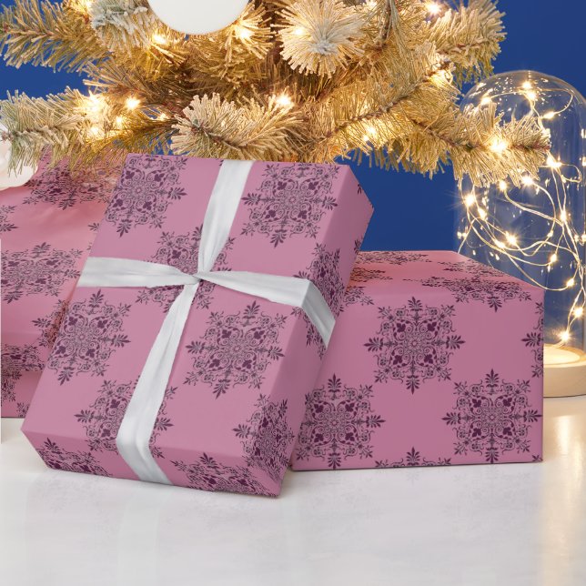 Papier Cadeau Papier d'enveloppement de Noël rose victorien (Vacances)