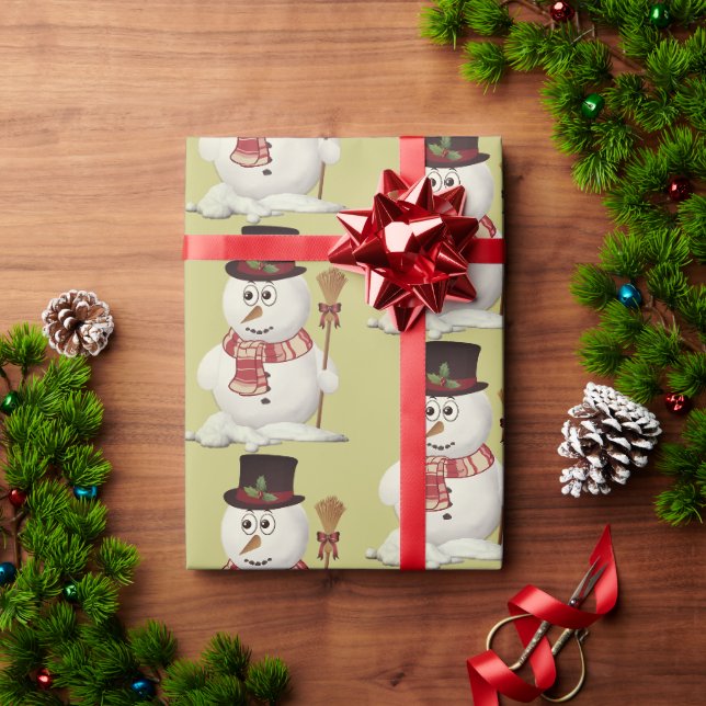 Papier Cadeau Papier d'enveloppement de Noël SnowMan (Cadeau de vacances)