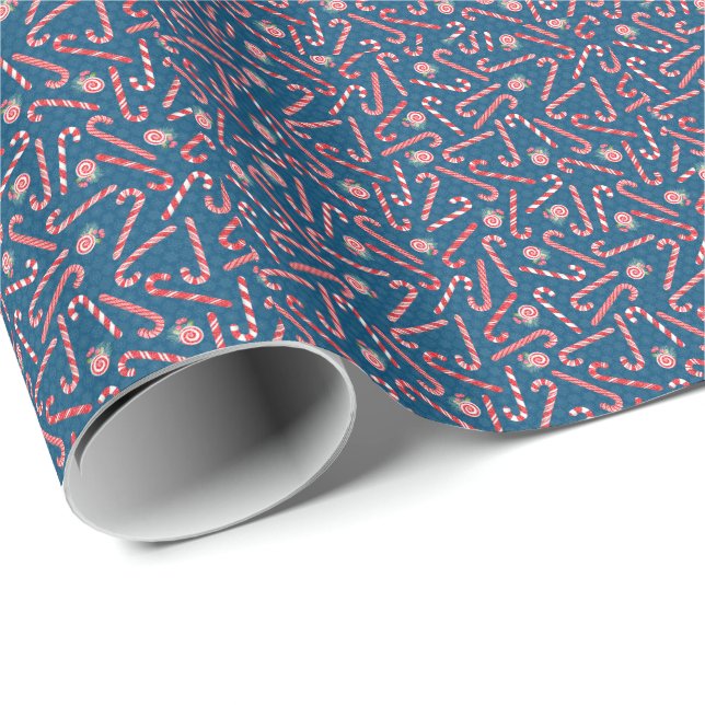 Papier Cadeau Papier d'enveloppement de Noël Sucre de canne de m (Coin rond)