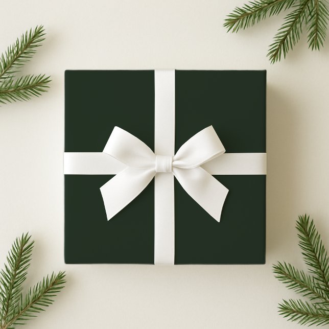 Papier Cadeau Papier d'enveloppement de Noël vert uni (Créateur téléchargé)