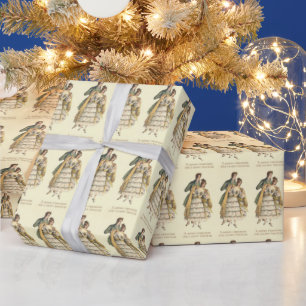 Papier Cadeau Papier d'enveloppement de Noël victorien Couple Vi