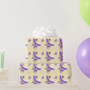 Papier Cadeau Papier d'enveloppement de papillon violet