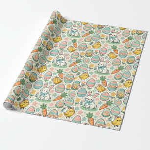 Papier Cadeau Papier d'enveloppement de Pâques Kawaii