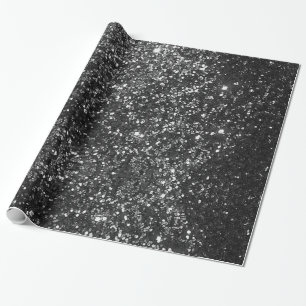 Papier Cadeau Papier d'enveloppement de Parties scintillant noir