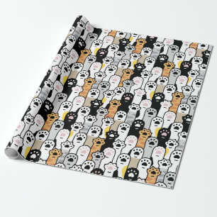 Papier Cadeau Papier d'enveloppement de pattes de chats adorable
