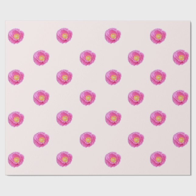 Papier Cadeau Papier d'enveloppement de pavot rose (Plat)