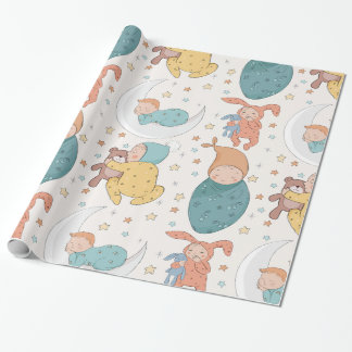 Papier Cadeau Papier d'enveloppement de pépinière de baby shower