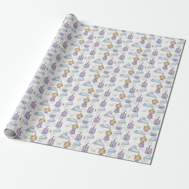 Papier Cadeau Papier d'enveloppement de petite princesse (Déroulé)