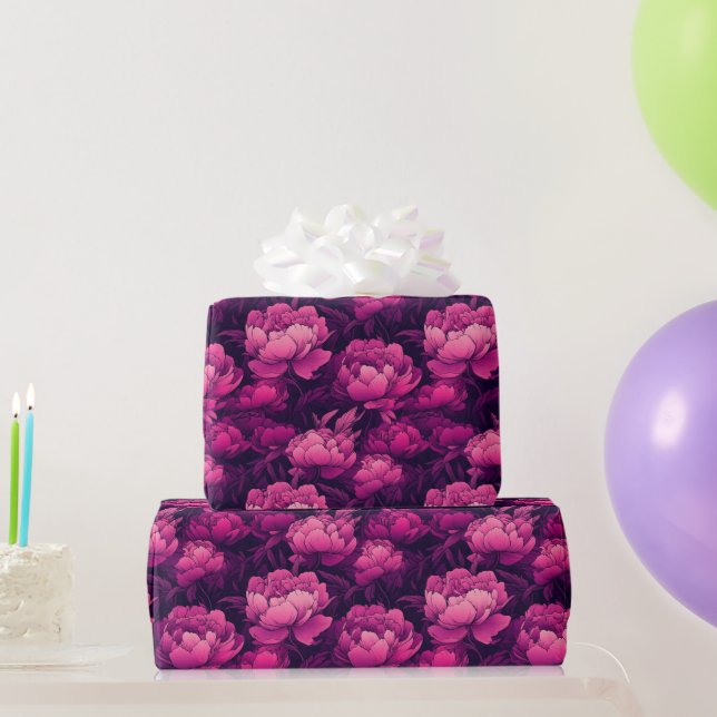 Papier Cadeau Papier d'enveloppement de pivoines délicates tenda (Cadeaux de fête)
