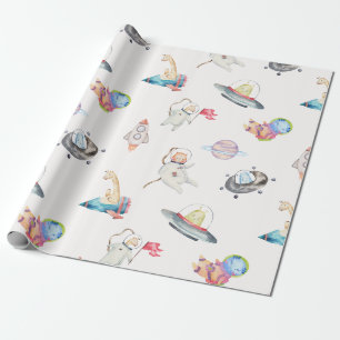 Papier Cadeau Papier d'enveloppement de planète pour astronautes