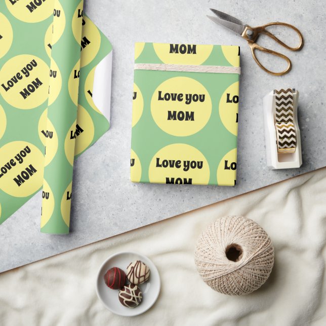 Papier Cadeau Papier d'enveloppement de points jaunes (Artisanat)