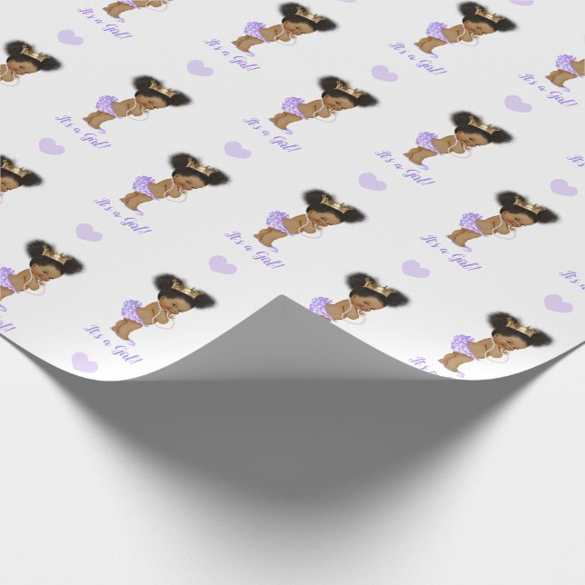 Papier Cadeau Papier d'enveloppement de princesse afro-américain (Coin)
