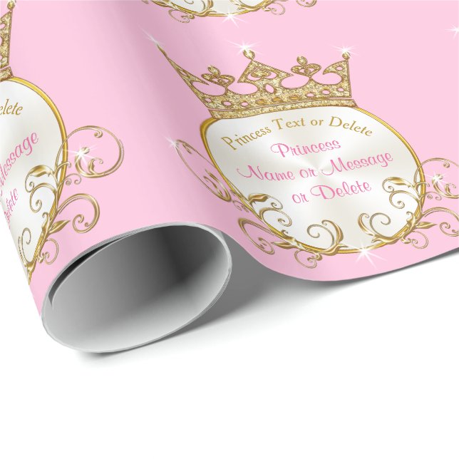 Papier Cadeau Papier d'enveloppement de princesse personnalisé r (Coin rond)