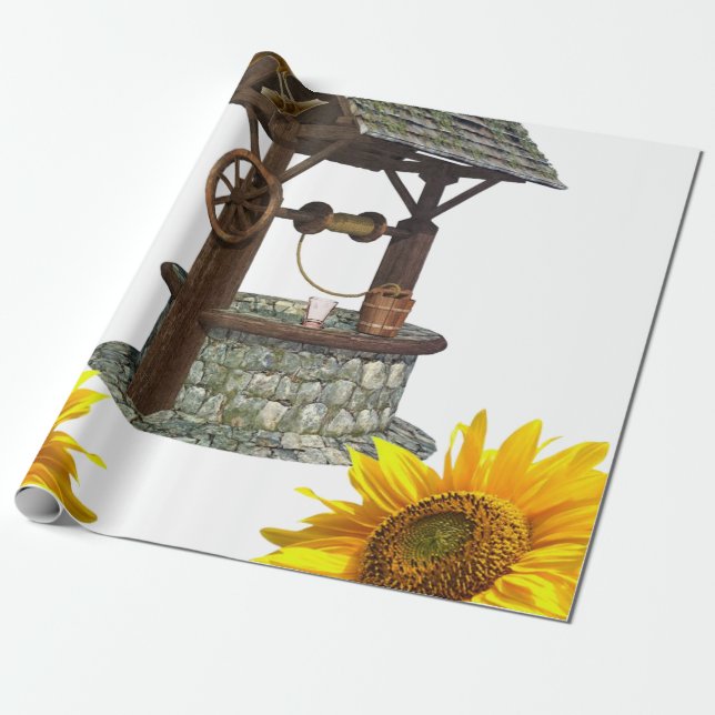 Papier Cadeau Papier d'enveloppement de puits de tournesol (Déroulé)
