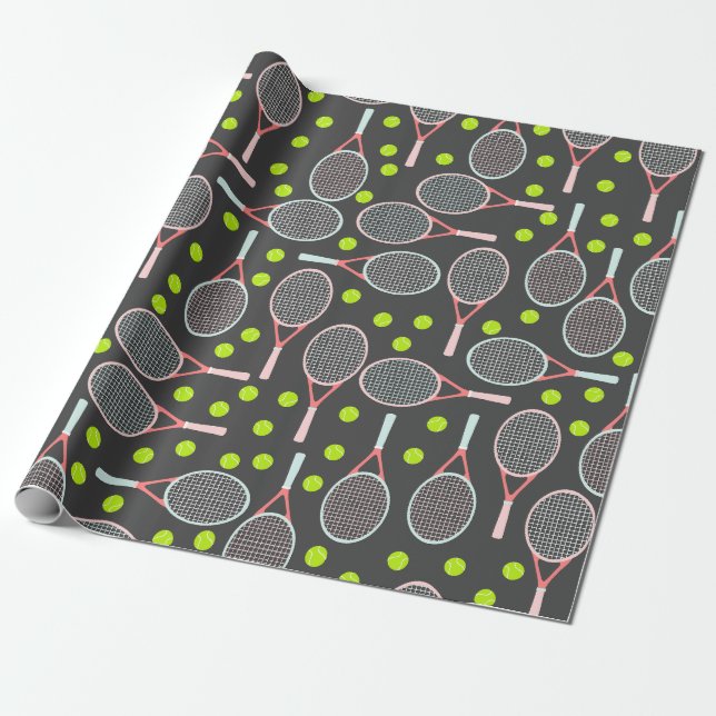 Papier Cadeau Papier d'enveloppement de raquettes de tennis (Déroulé)
