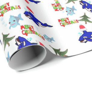 Papier Cadeau Papier d'enveloppement de requin de Noël