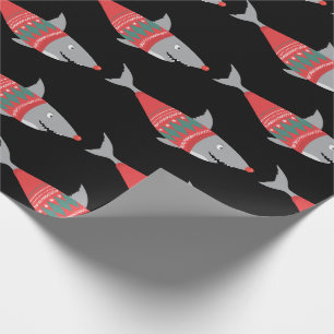 Papier Cadeau Papier d'enveloppement de requin de Noël amusant