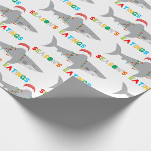 Papier Cadeau Papier d'enveloppement de requin de Noël mignon