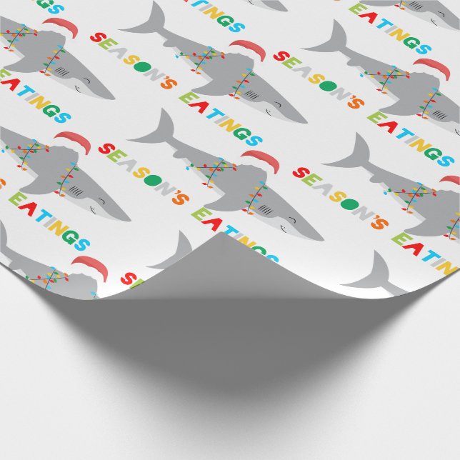 Papier Cadeau Papier d'enveloppement de requin de Noël mignon (Coin)