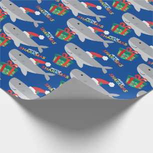 Papier Cadeau Papier d'enveloppement de requins Père Noël