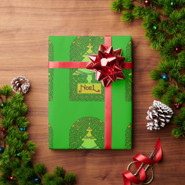 Papier Cadeau Papier d'enveloppement de sapin de Noël celtique (Cadeau de vacances)