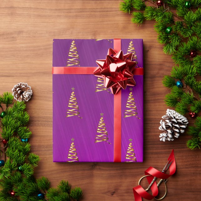 Papier Cadeau Papier d'enveloppement de sapin de Noël stylisé vi (Cadeau de vacances)