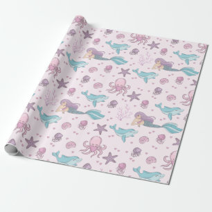 Papier Cadeau Papier d'enveloppement de sirène mignonne