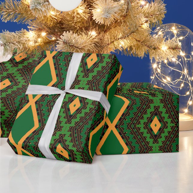 Papier Cadeau Papier d'enveloppement de style Kente incroyable (Vacances)