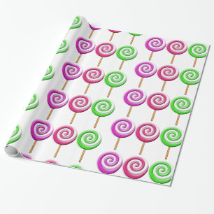 Papier Cadeau Papier d'enveloppement de sucettes torsadées