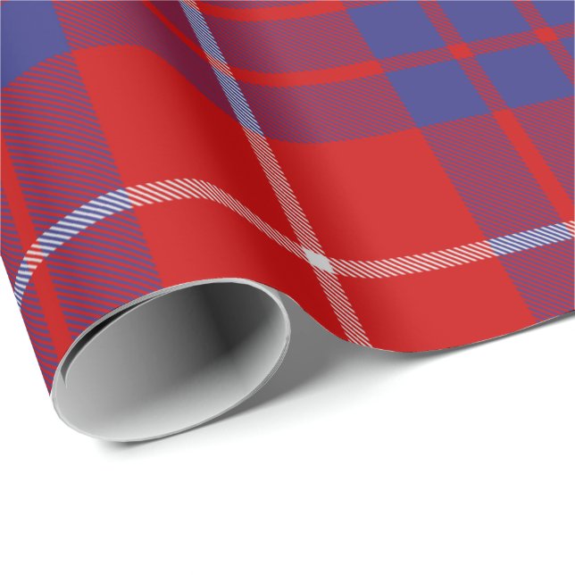 Papier Cadeau Papier d'enveloppement de tarte rouge Clan Hamilto (Coin rond)