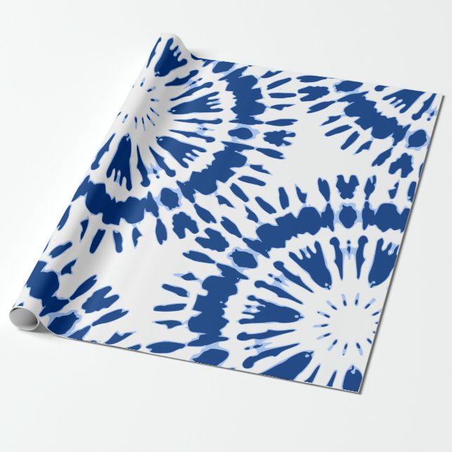 Papier Cadeau Papier d'enveloppement de teinture bleu Indigo (Déroulé)