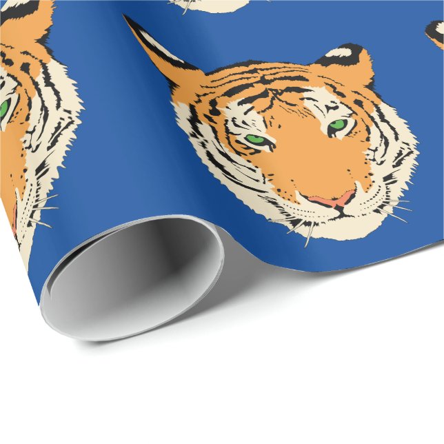 Papier Cadeau Papier d'enveloppement de tigre (Coin rond)