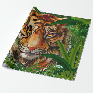 Papier Cadeau Papier d'enveloppement de tigre de jungle Dessin