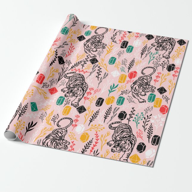 Papier Cadeau Papier d'enveloppement de tigres (Déroulé)