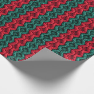 Papier Cadeau Papier d'enveloppement de Tricot vert et rouge de