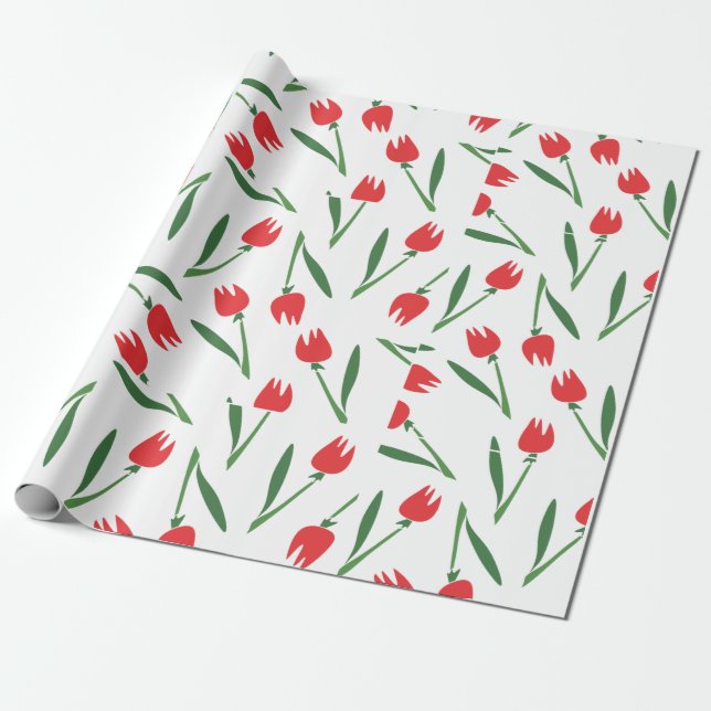 Papier Cadeau Papier d'enveloppement de tulipes (Déroulé)
