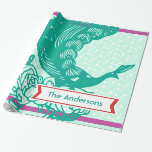 Papier Cadeau Papier d'enveloppement de vacances Peacock personn