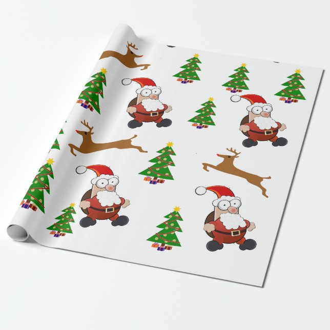 Papier Cadeau Papier d'enveloppement de vacances père Noël (Déroulé)