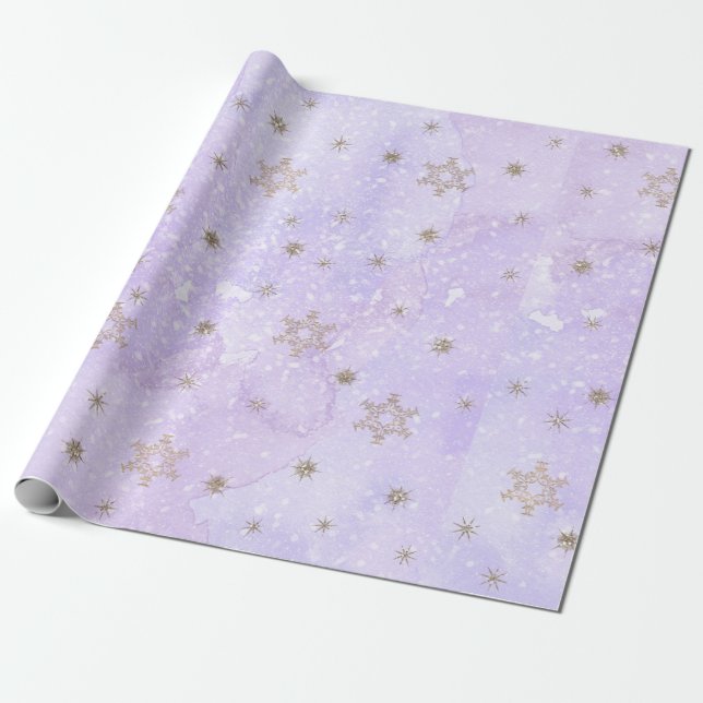 Papier Cadeau Papier d'enveloppement de vacances pour flocons de (Déroulé)