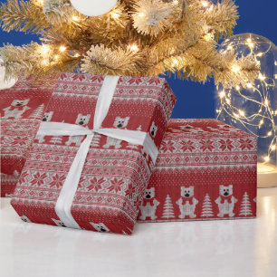 Papier Cadeau Papier d'enveloppement de vache de Noël mignon