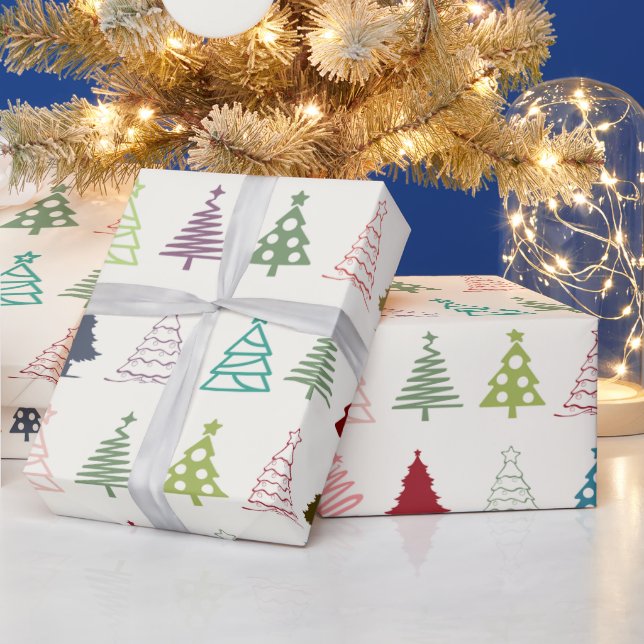 Papier Cadeau Papier d'enveloppement de vibe de Noël mignon et c (Vacances)