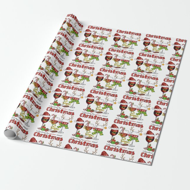 Papier Cadeau Papier d'enveloppement de vin et de Noël (Déroulé)